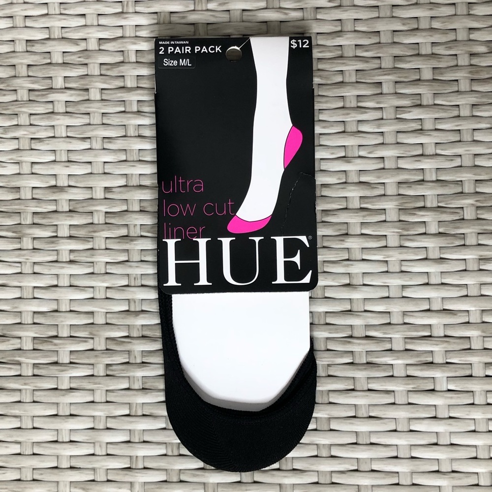 Hue Ultra Low Cut Liner Size S/M Black